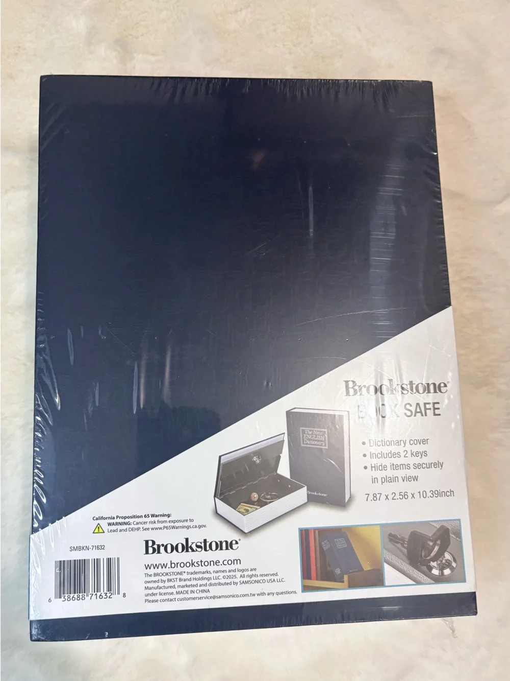 Brookstone Navy and Gold Book Safe